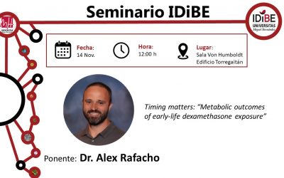 Seminario IDiBE: Cómo la exposición temprana a fármacos puede influir en el metabolismo futuro